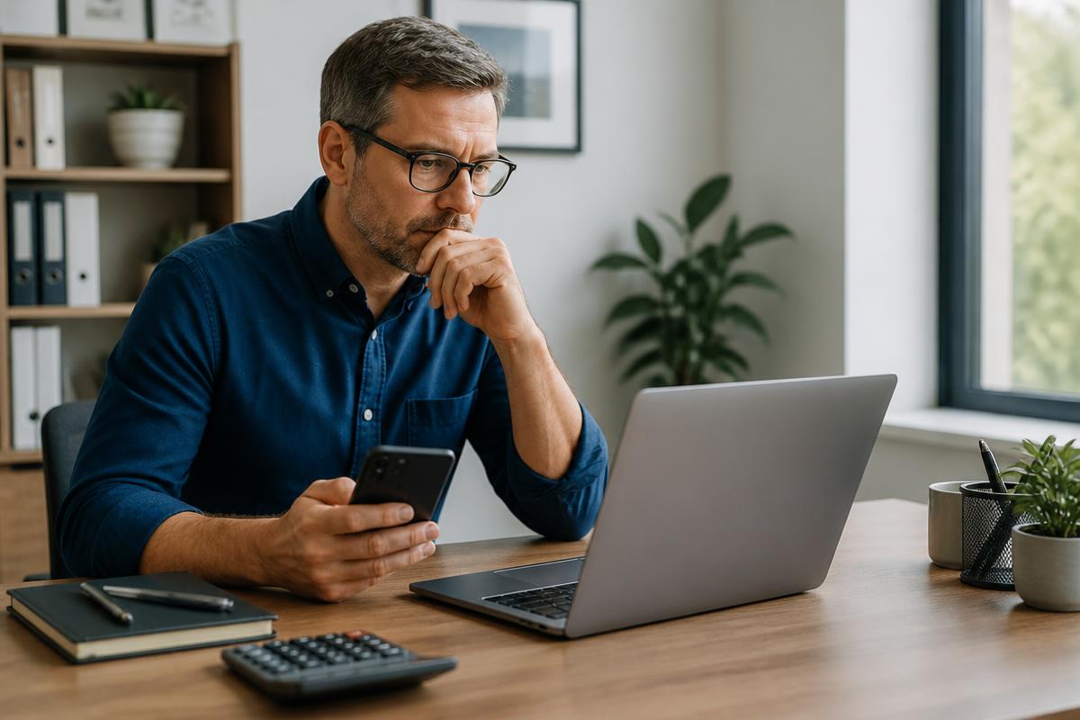 Accounting practice owner checking the firm's online presence